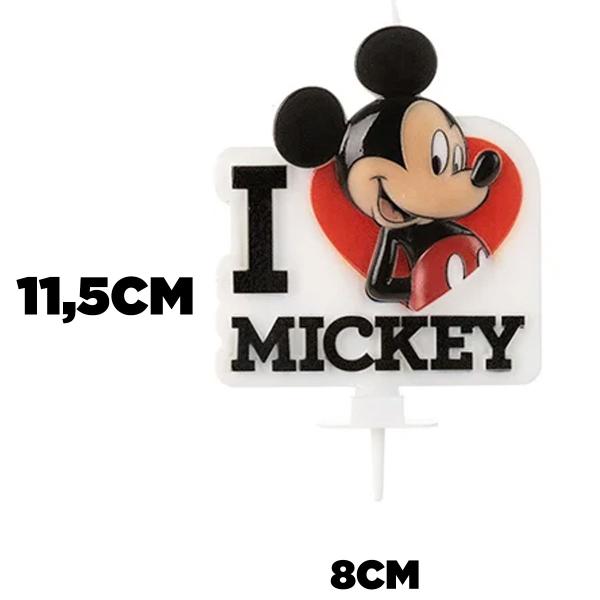 Vela de Aniversário Mickey 3D I Love Mickey - Silver Festas Imagem de Vela de Aniversário Mickey 3D I Love Mickey