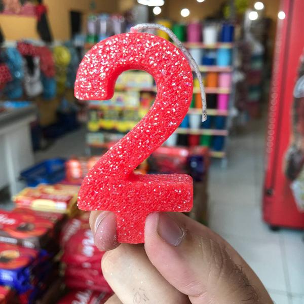 Imagem de Vela De Aniversário Numeral Vermelho (Escolha seu número)