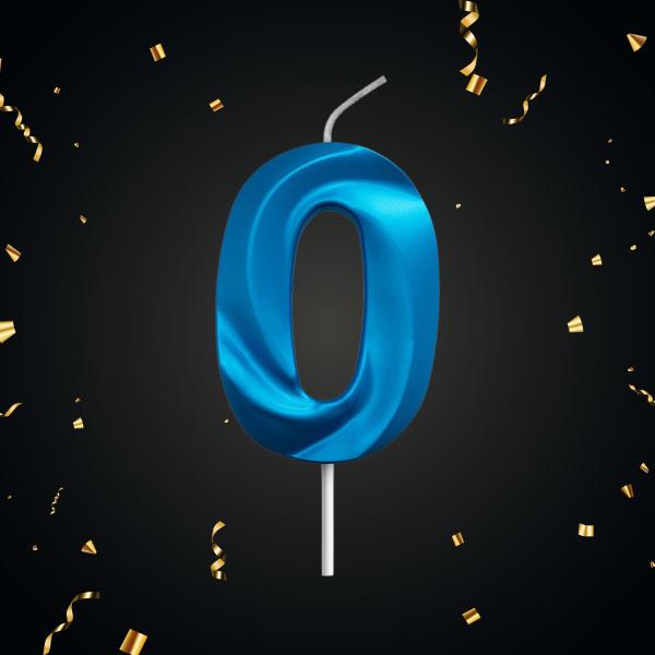 Vela de aniversário números para bolo cor Azul Metalizada - KIBUNITINHO Imagem de Vela de aniversário números para bolo cor Azul Metalizada