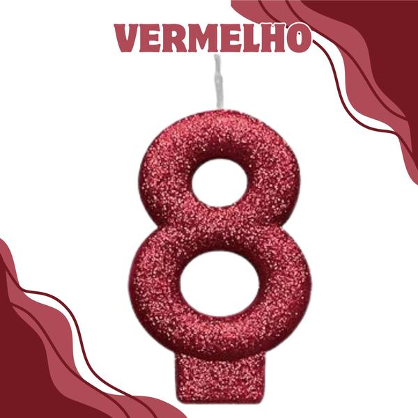 Imagem de Vela de Aniversário Para Bolo Shine C/Glitter