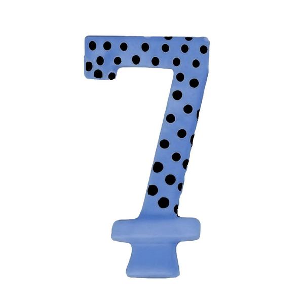 Vela de Aniversário Poá Azul - N7 - Curifest Imagem de Vela de Aniversário Poá Azul - N7