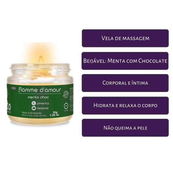 Imagem de Vela de Massagem Relaxante Frutas Vermelhas Morango e Menta