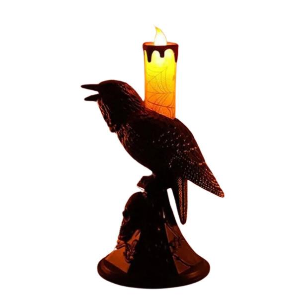 Imagem de Vela Decorativa Corvo Preto de Led Halloween Sortido - 20cm