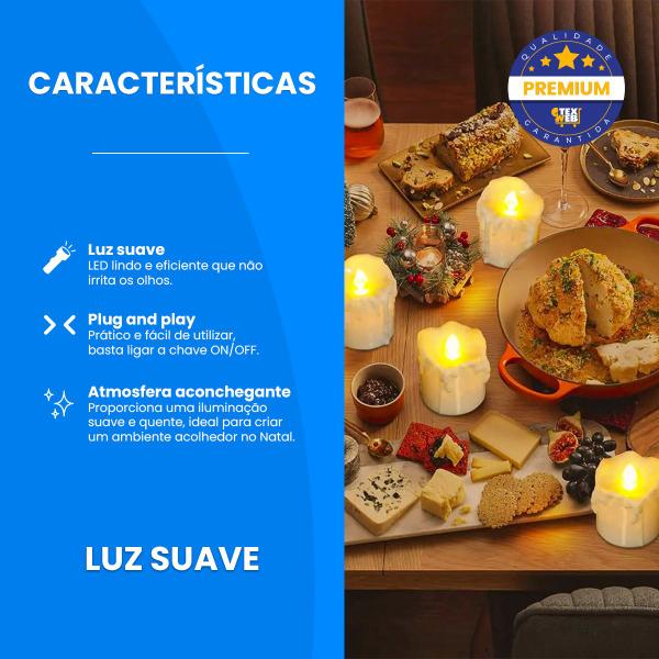 Vela Decorativa Led Eletrônica Natal Bateria Inclusa Kit 10 - Hxt Imagem de Vela Decorativa Led Eletrônica Natal Bateria Inclusa Kit 10