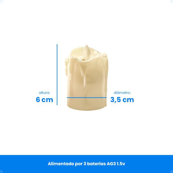 Vela Decorativa Led Eletrônica Natal Bateria Inclusa Kit 10 - Hxt Imagem de Vela Decorativa Led Eletrônica Natal Bateria Inclusa Kit 10