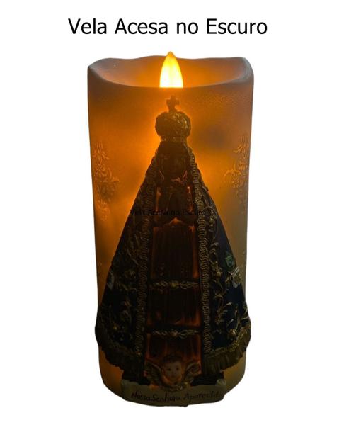 Imagem de Vela Decorativa Nossa Senhora Aparecida Ilumina No Escuro