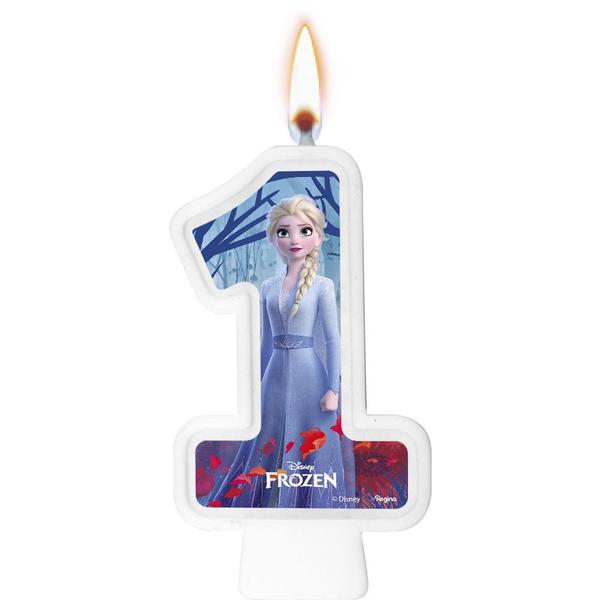 Imagem de Vela Frozen Número 1 Decoração Festa topo aniversário