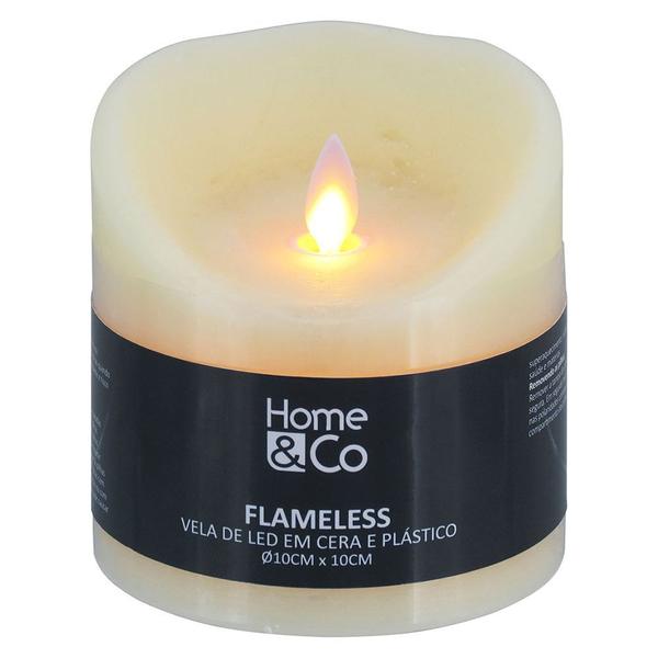 Vela Led Flameless de Plástico Marfim Para Decoração Home&Co Imagem de Vela Led Flameless de Plástico Marfim Para Decoração Home&Co