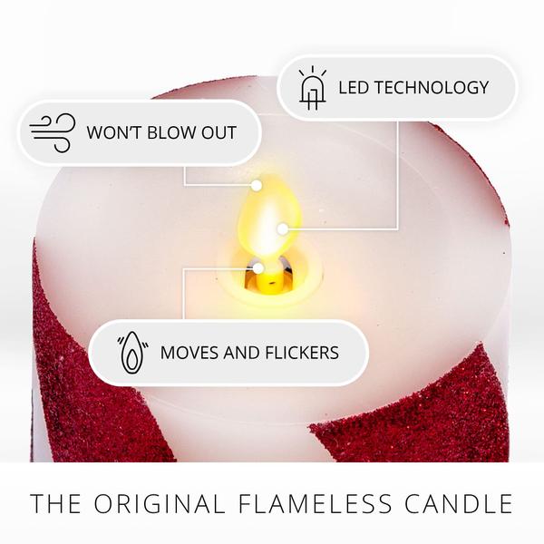 Imagem de Vela LED Flameless Moving Flame Luminara Candy Cane 4,5 cm