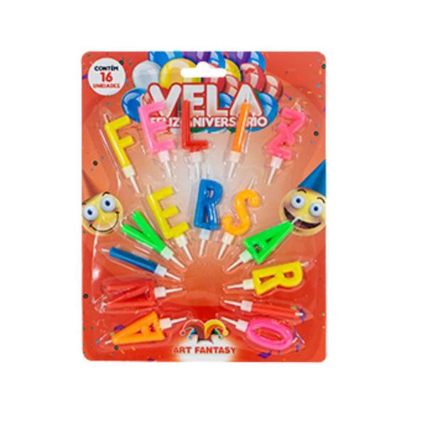 Vela Letras Feliz Aniversário Colorida 16 Peças - Art House Imagem de Vela Letras Feliz Aniversário Colorida 16 Peças - Art House