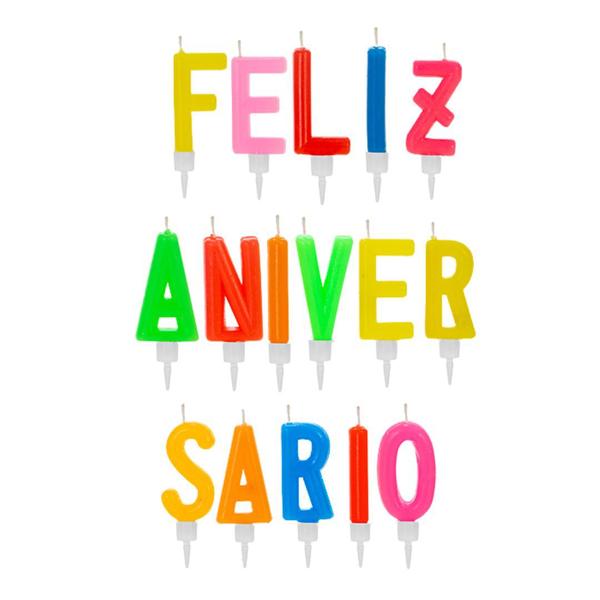 Vela Letras Feliz Aniversário Colorida 16 Peças - Art House Imagem de Vela Letras Feliz Aniversário Colorida 16 Peças - Art House