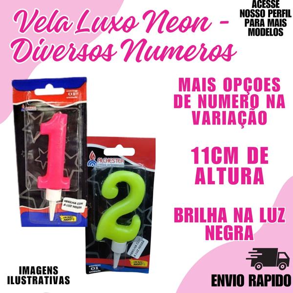 Imagem de Vela Luxo Neon Diversos Números - Alchester