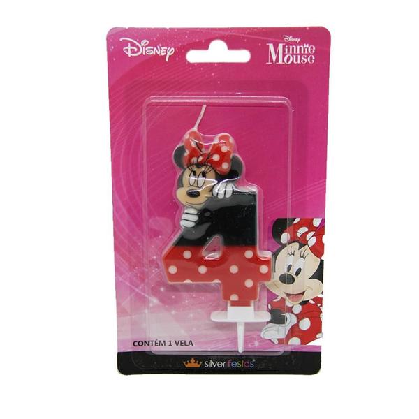 Imagem de Vela Minnie Número 4 - SilverFestas