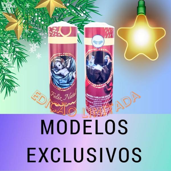 Vela Natalina Menino Jesus e Maria e José 1 Un 250gr - OS ARCANJOS Imagem de Vela Natalina Menino Jesus e Maria e José 1 Un 250gr