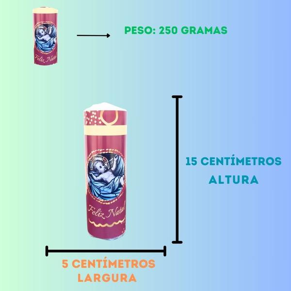 Vela Natalina Menino Jesus e Maria e José 1 Un 250gr - OS ARCANJOS Imagem de Vela Natalina Menino Jesus e Maria e José 1 Un 250gr