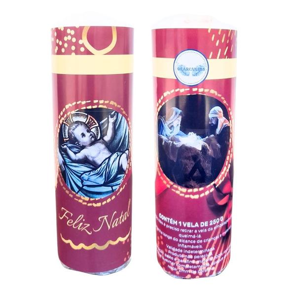Vela Natalina Menino Jesus e Maria e José 1 Un 250gr - OS ARCANJOS Imagem de Vela Natalina Menino Jesus e Maria e José 1 Un 250gr