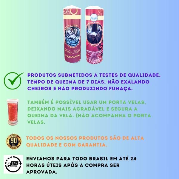 Vela Natalina Menino Jesus e Maria e José 1 Un 250gr - OS ARCANJOS Imagem de Vela Natalina Menino Jesus e Maria e José 1 Un 250gr