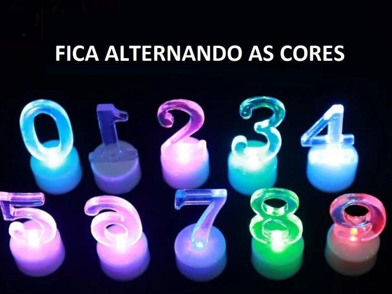 Imagem de Vela Numerica Led Base Dourada Comemorações Aniversário 8cm "0"