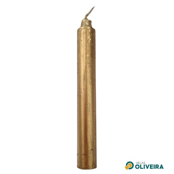 Imagem de Vela Palito DOURADA 12 14 16 18 cm Velas ( por kilo ) 100% Parafina