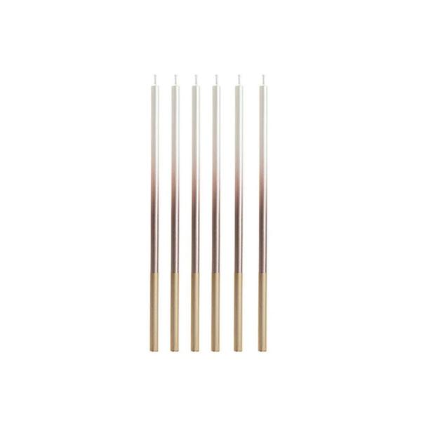 Vela Palito Gigante Dégradé Pérola com Rose Gold 15 cm - 1 unidade Pct. c/ 6 unds. - Silver - Rizzo - Silver Festas Imagem de Vela Palito Gigante Dégradé Pérola com Rose Gold 15 cm - 1 unidade Pct. c/ 6 unds. - Silver - Rizzo