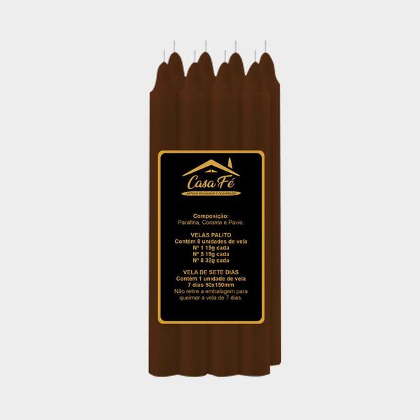 Vela palito n8 marrom 256g - casa fé - SANTA TEREZINHA Imagem de Vela palito n8 marrom 256g - casa fé