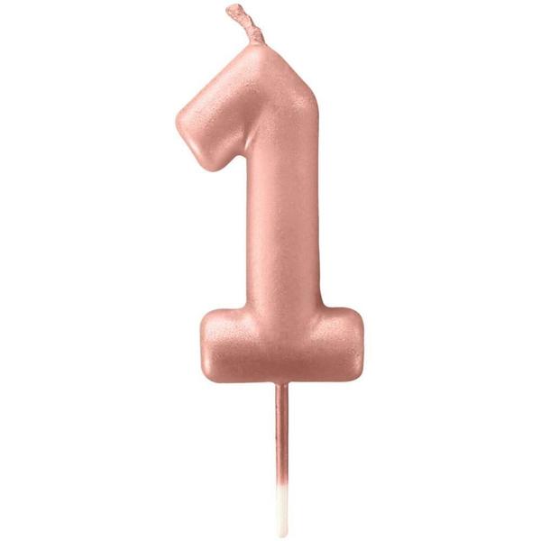 Imagem de Vela para Aniversario N.01 Rose GOLD Metalizada 6CM