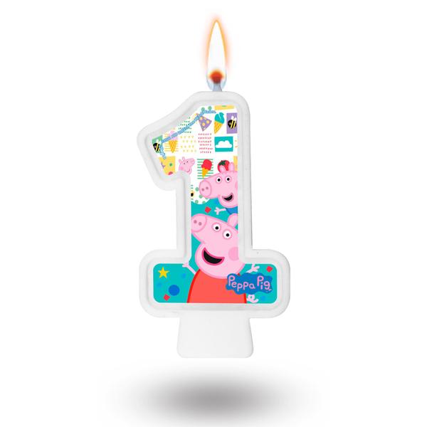 Imagem de Vela PEPPA PIG Decoração Festa 1 Ano Aniversário