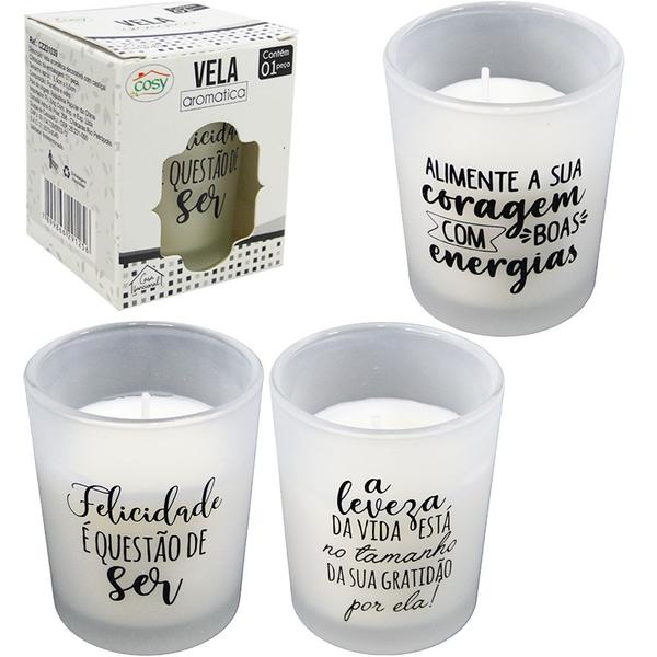 Imagem de Vela Perfumada Aromática Decorativa Frases Sortidas 6,5cm