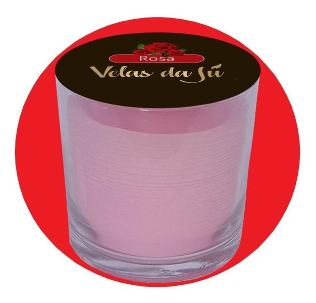 Imagem de Vela Perfumada No Copo De Vidro 265ml Com Aroma De Rosas