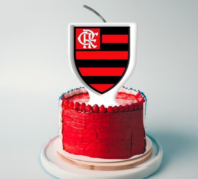 Imagem de Vela Plana Decoração emblema Flamengo festa aniversário