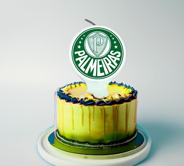 Vela Plana Decoração emblema Palmeiras festa aniversário - festcolor Imagem de Vela Plana Decoração emblema Palmeiras festa aniversário
