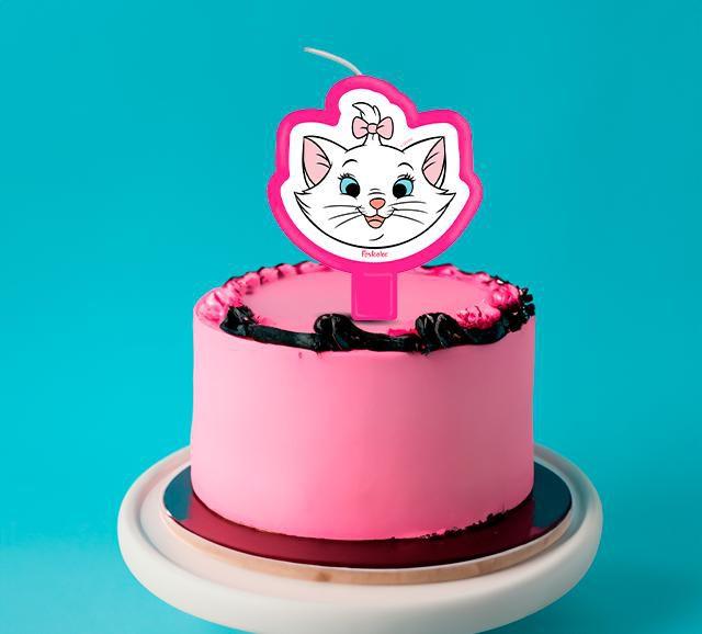 Vela Plana Decoração Gatinha Marie festa aniversário - Festcolor Imagem de Vela Plana Decoração Gatinha Marie festa aniversário