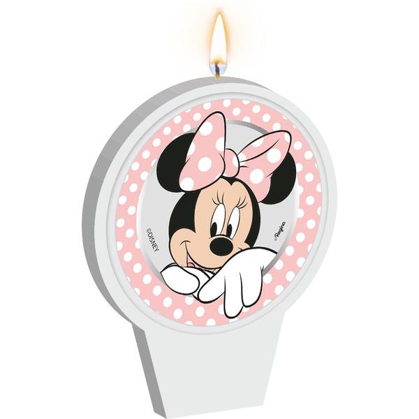 Imagem de Vela Plana Mêsversário Festa Minnie Mouse Rosa