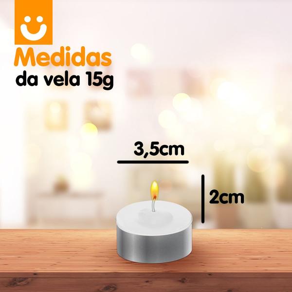 Imagem de Vela Rechaud Aromática Vela Perfumada Decorativa Aromaterapia 15g + 1 Vaso De Aluminio Decoração - Várias Opções de Fragrância