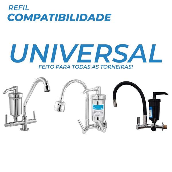 Vela Refil Universal Carvão Ativado Para Torneira com Filtro Cozinha Pia Gourmet - Refil Torneira Universal Imagem de Vela Refil Universal Carvão Ativado Para Torneira com Filtro Cozinha Pia Gourmet