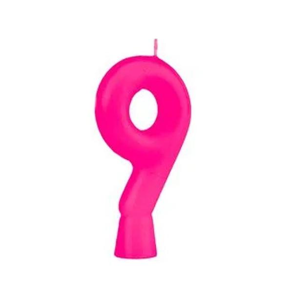 Vela Rosa - 01 Unidade - Regina - Rizzo Número: 9 - Festcolor Imagem de Vela Rosa - 01 Unidade - Regina - Rizzo Número: 9