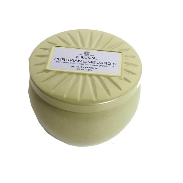 Imagem de Vela Voluspa Mini Tin Peruvian Lime Jardin 25h de tempo de queima