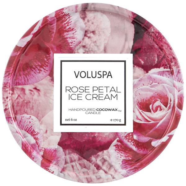 Imagem de Vela Voluspa Rose Petal Ice Cream 2 Wick Tin 175 ml