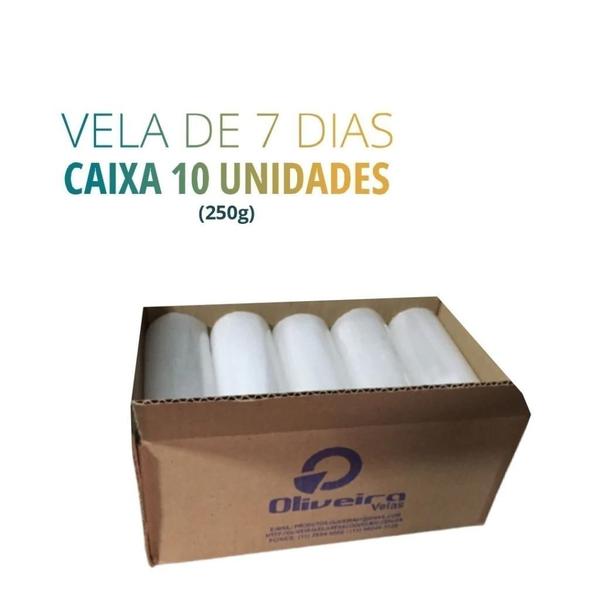 Imagem de Vela Votiva 7 dias Branca 250gr Parafina Puro Atacado - 10 Unidades