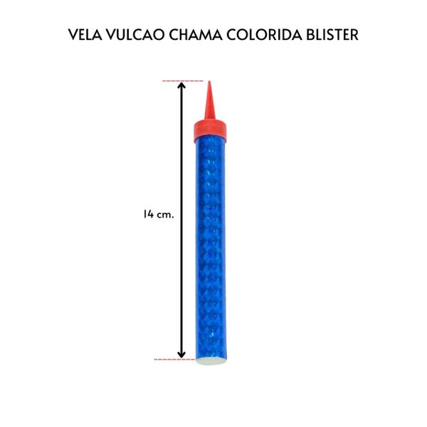 Imagem de Vela vulcão de aniversário chama colorida c/ 20 un.