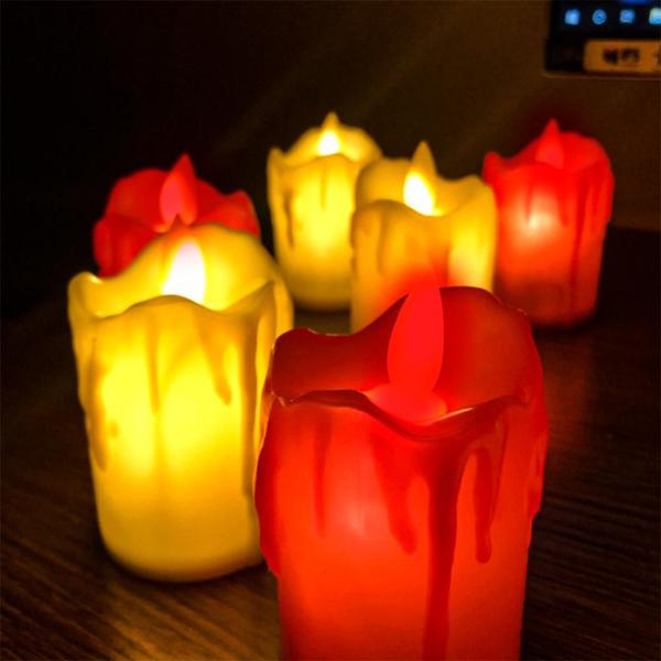 Imagem de Velas Coloridas Eletronica De Led A Bateria Decorativa Kit 5