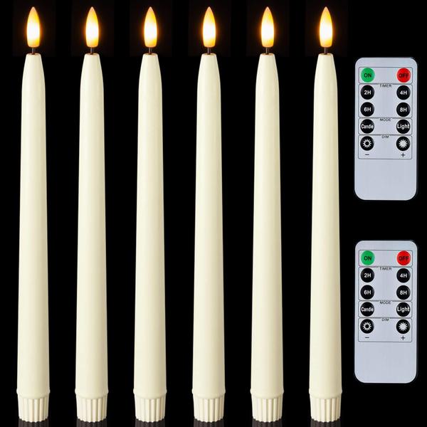 Imagem de Velas cônicas sem chama Homemory Waxy 28 cm com controle remoto de 6 unidades