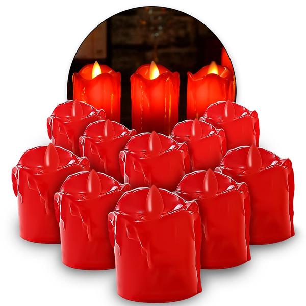 Velas Decorativas Led Eletronica Vermelha Amarela Kit De 10 - Hxt Imagem de Velas Decorativas Led Eletronica Vermelha Amarela Kit De 10