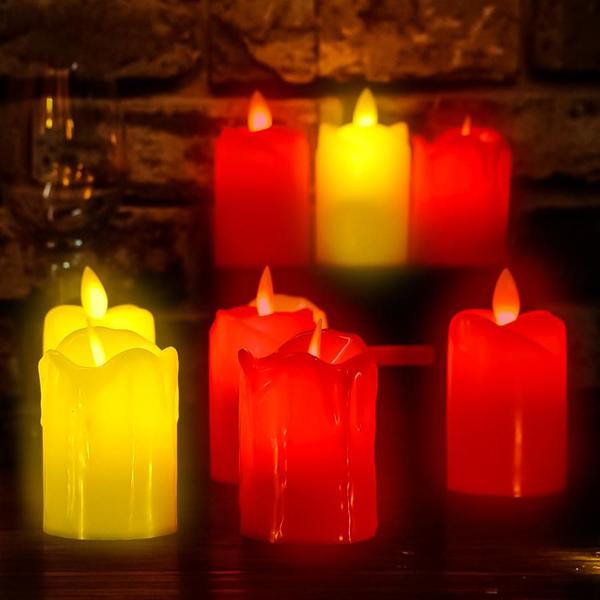 Velas Decorativas Led Eletronica Vermelha Amarela Kit De 10 - Hxt Imagem de Velas Decorativas Led Eletronica Vermelha Amarela Kit De 10