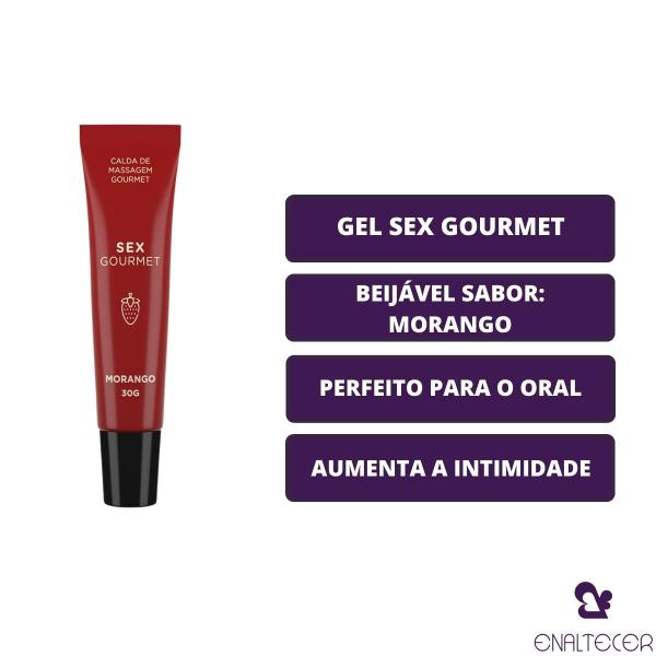 Imagem de Velas e Gel Beijável SexGourmet Morango Chocolate kit com 4