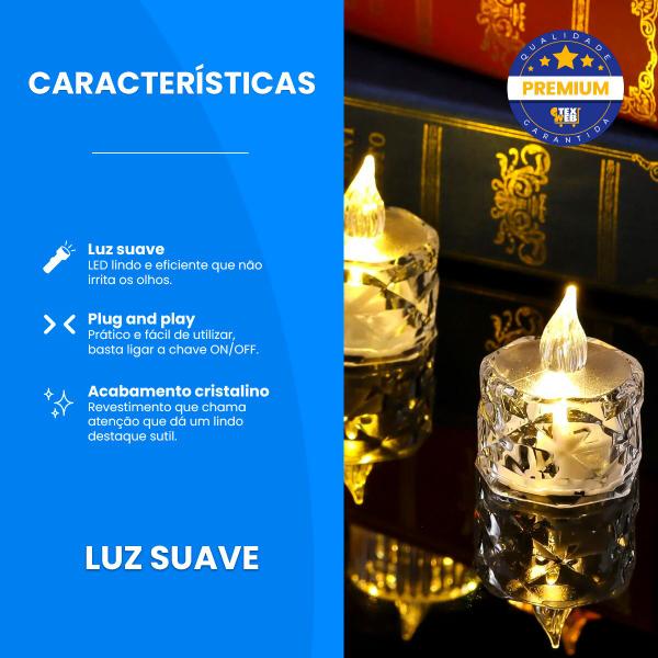 Imagem de Velas Led Decorativas Eletronica Para Surpresas Festas Kit 3