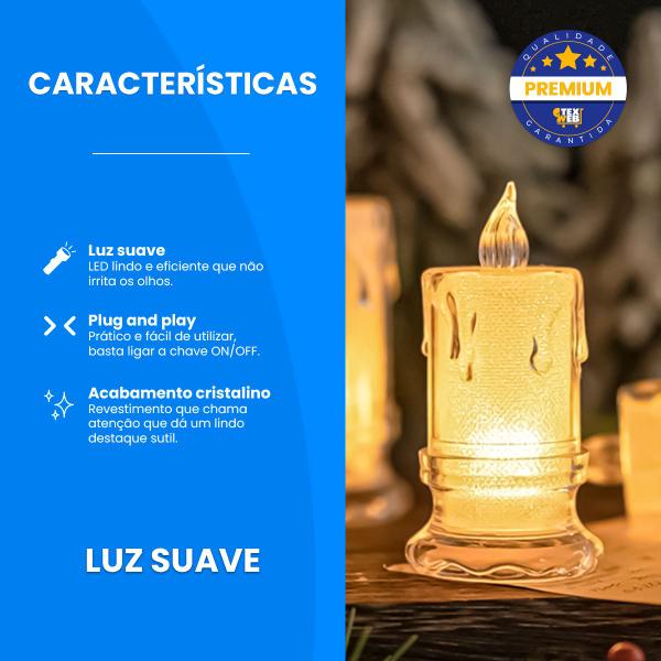 Imagem de Velas Led Eletrônica Decorativas Festa Surpresa Kit 3 Uni.