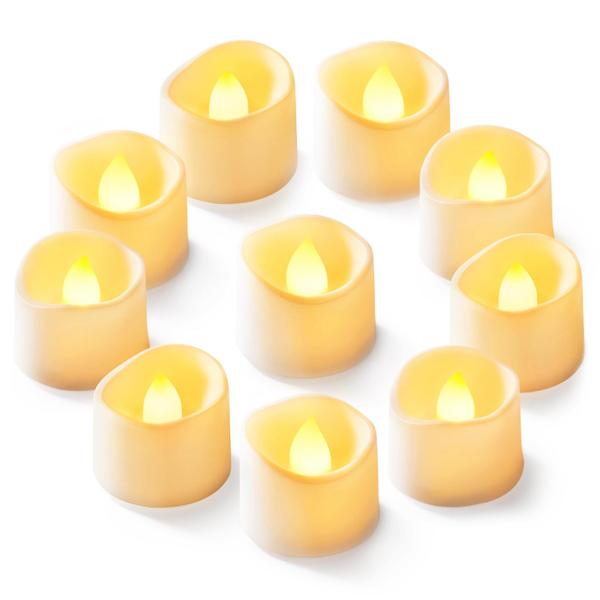 Imagem de Velas LED sem chama para luzes de chá Homemory, pacote com 12 unidades, marfim