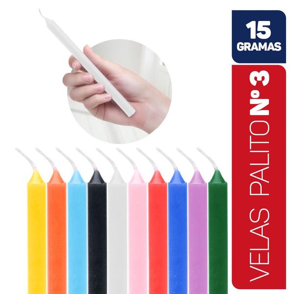 Velas Palito Coloridas Vela Tradicional Kit 16cm 15g 100% Parafina - Envio Rápido - Chama de Ouro Imagem de Velas Palito Coloridas Vela Tradicional Kit 16cm 15g 100% Parafina - Envio Rápido