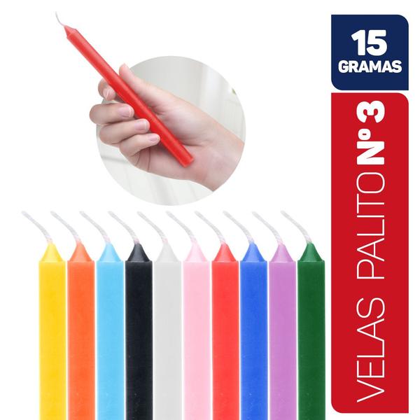 Imagem de Velas Palito Coloridas Vela Tradicional Kit 16cm 15g 100% Parafina - Envio Rápido